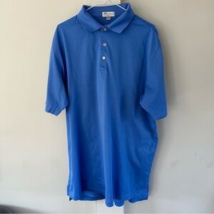PETER MILLAR "CROWN EASE" PERFORMANCE GOLF POLO SKY BLUE MENS SIZE LARGE